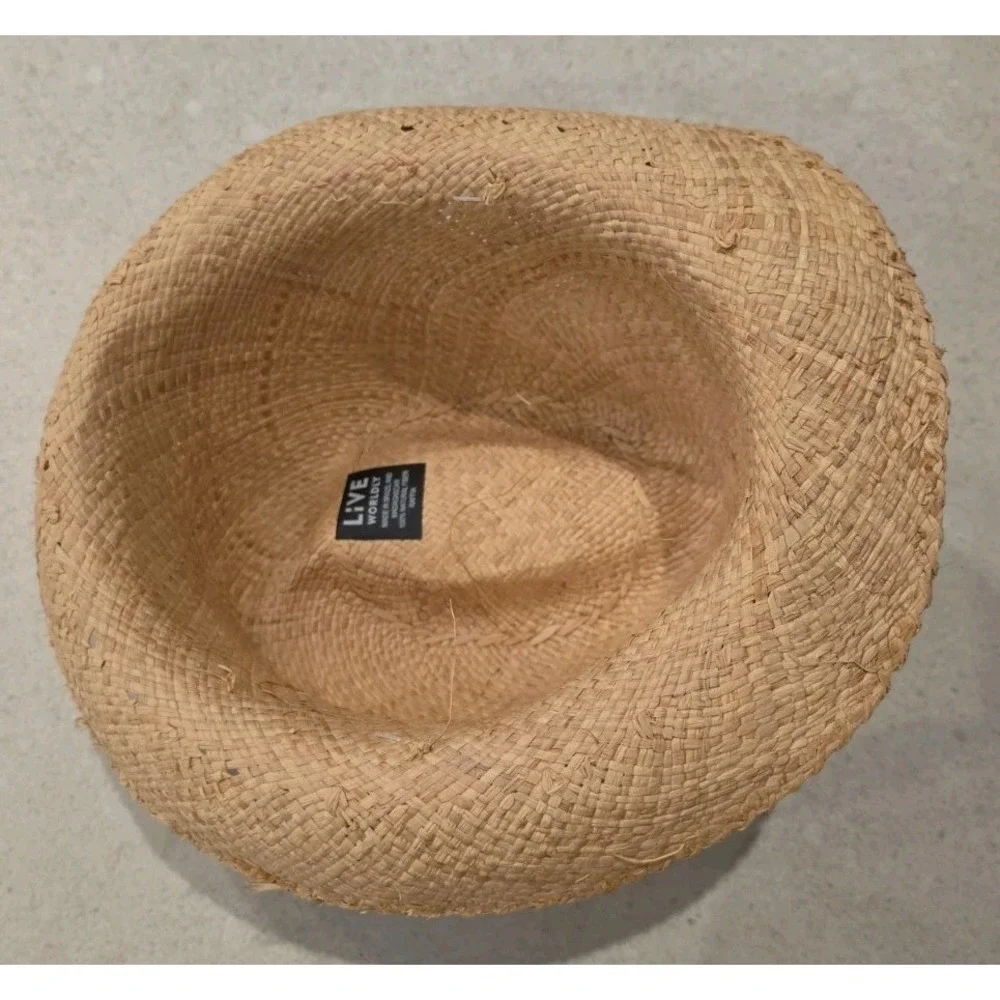 NWT Straw Fedora Sun Hat Boho Chic Cottagecore Coastal Beach Vacation Wear SZ OS
